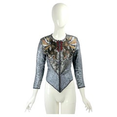 Vintage-Partyjacke aus den 70er-/80er-Jahren, handbestickt und mit Pailletten und Glasperlen verziert