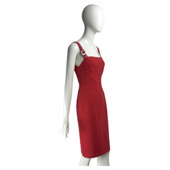 Versace Herbst/Winter 2004 Laufsteg-Vintage-Kleid mit verzierter Schnalle und Nietenbesatz an den Trägern