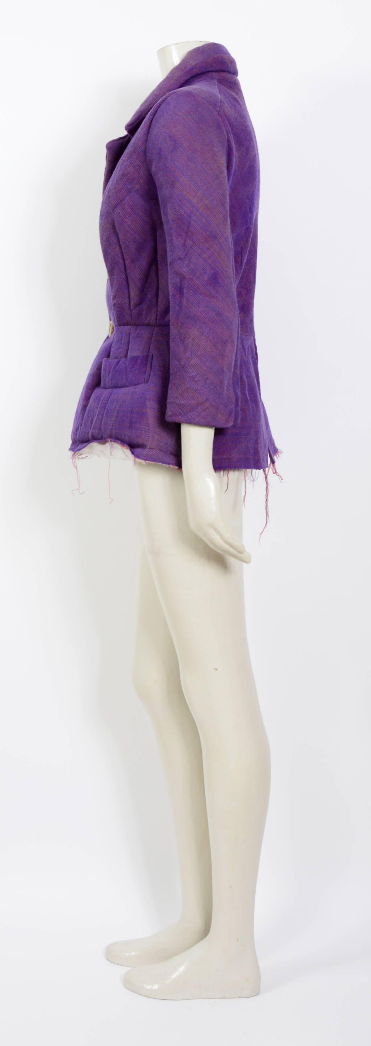 Women's Comme Des Garcons Junya Watanabe 1990's Purple Wool Jacket