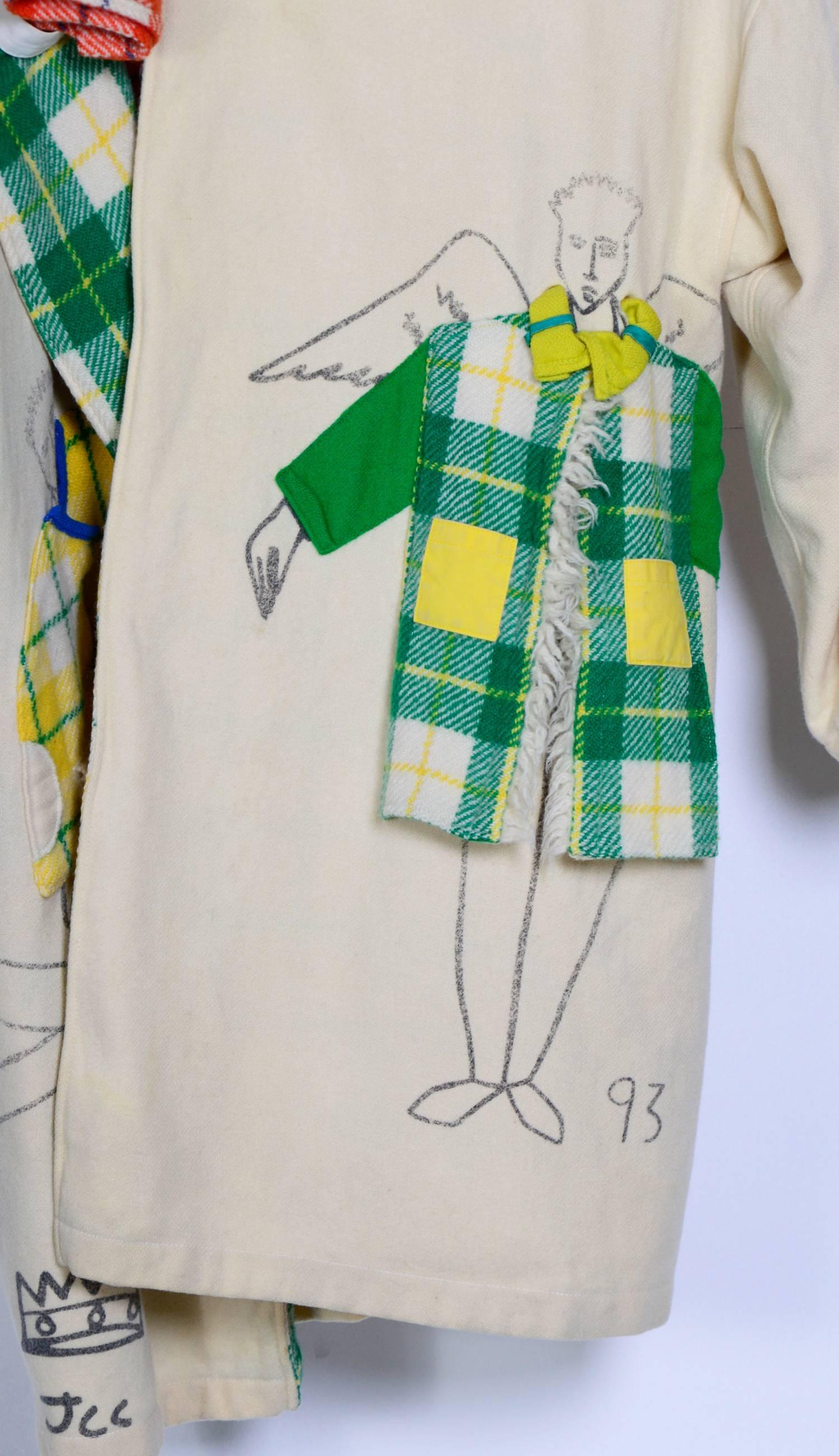 Manteau vintage Jean-Charles de Castelbajac « Les Trois Amis » Ko and Co, années 1990 1