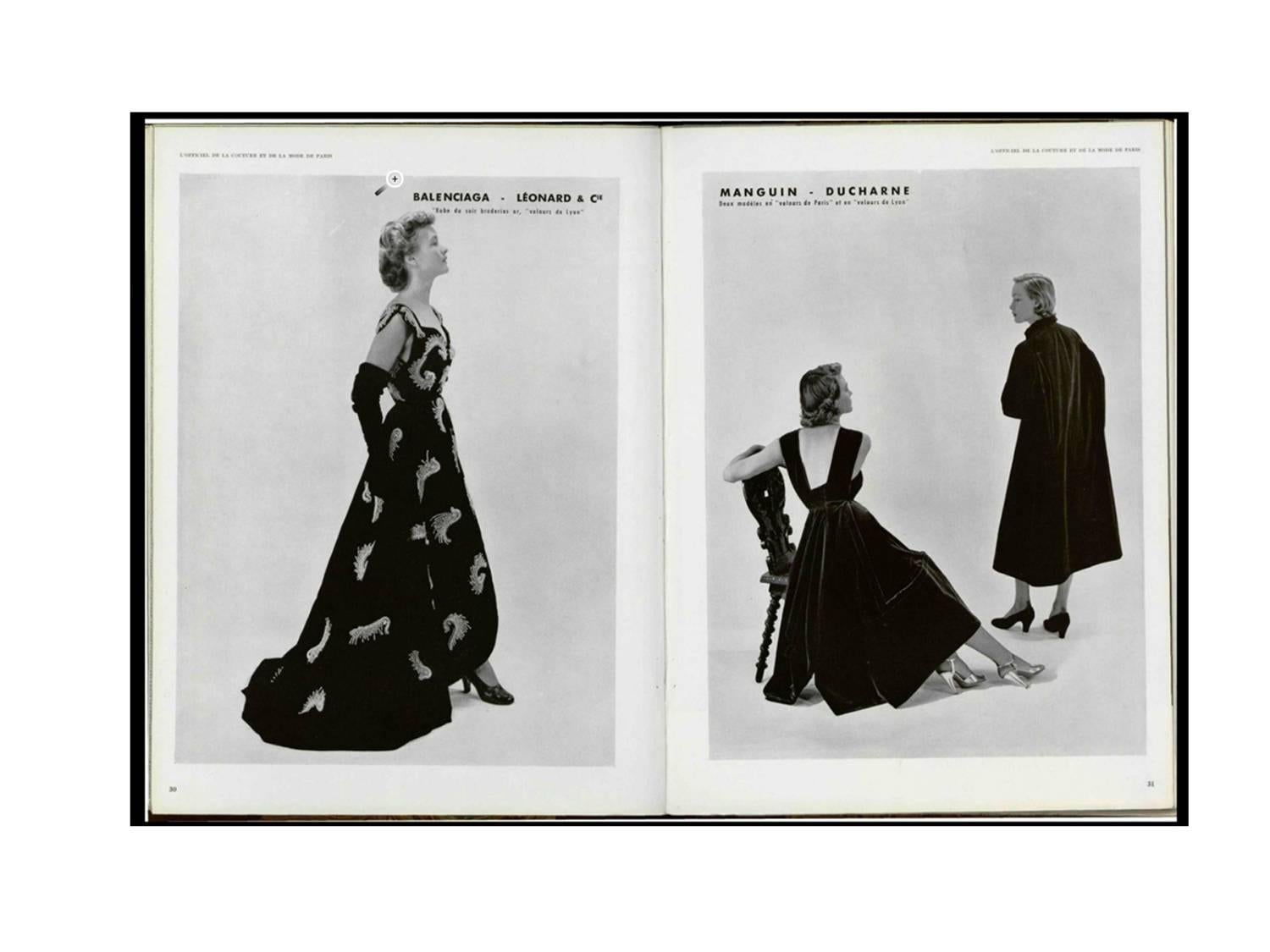 Cristobal Balenciaga numbered documented museum-worthy dress beaded by Rebe  1953 at 1stDibs