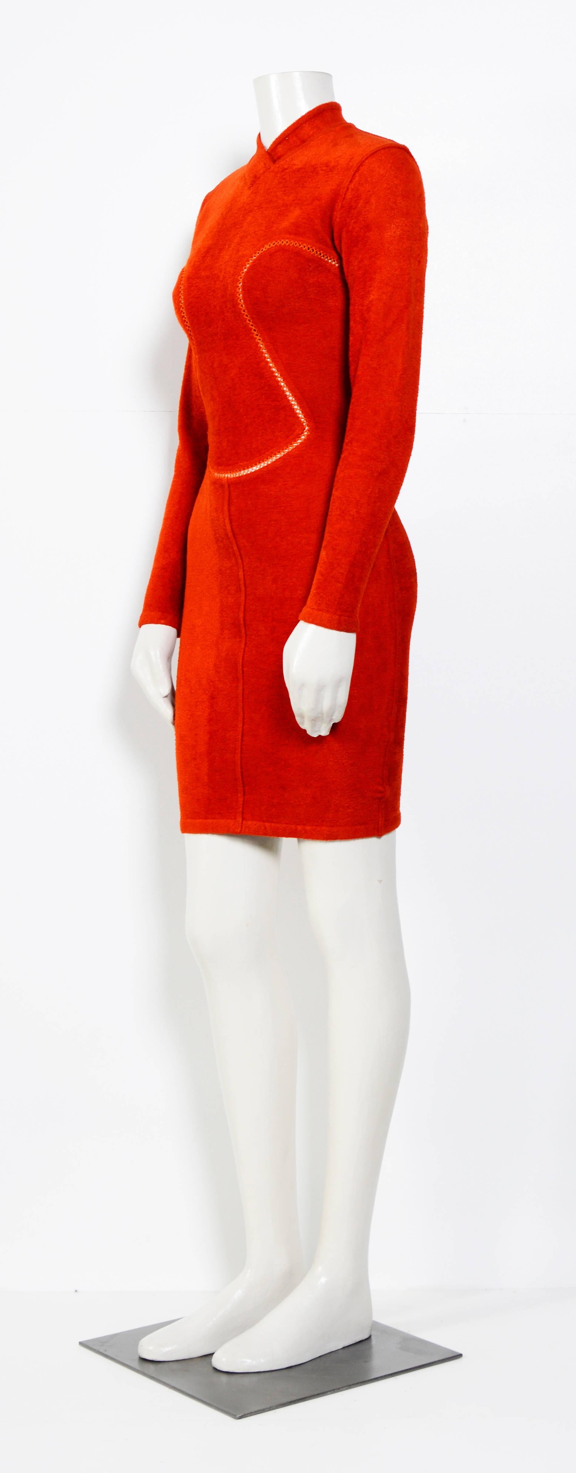 Red Alaia 1990s iconic red stretch dress