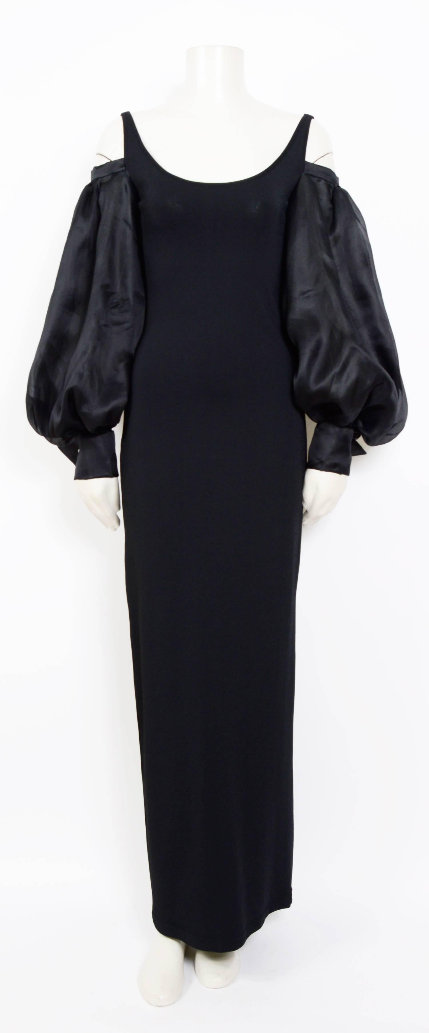 Christian Dior by Gianfranco Ferre 1994 black dress and billowing sleeves   2