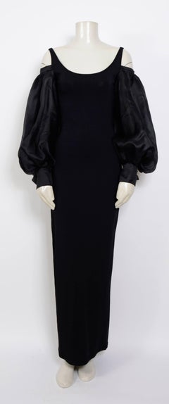 Christian Dior by Gianfranco Ferre 1994 black dress and billowing sleeves