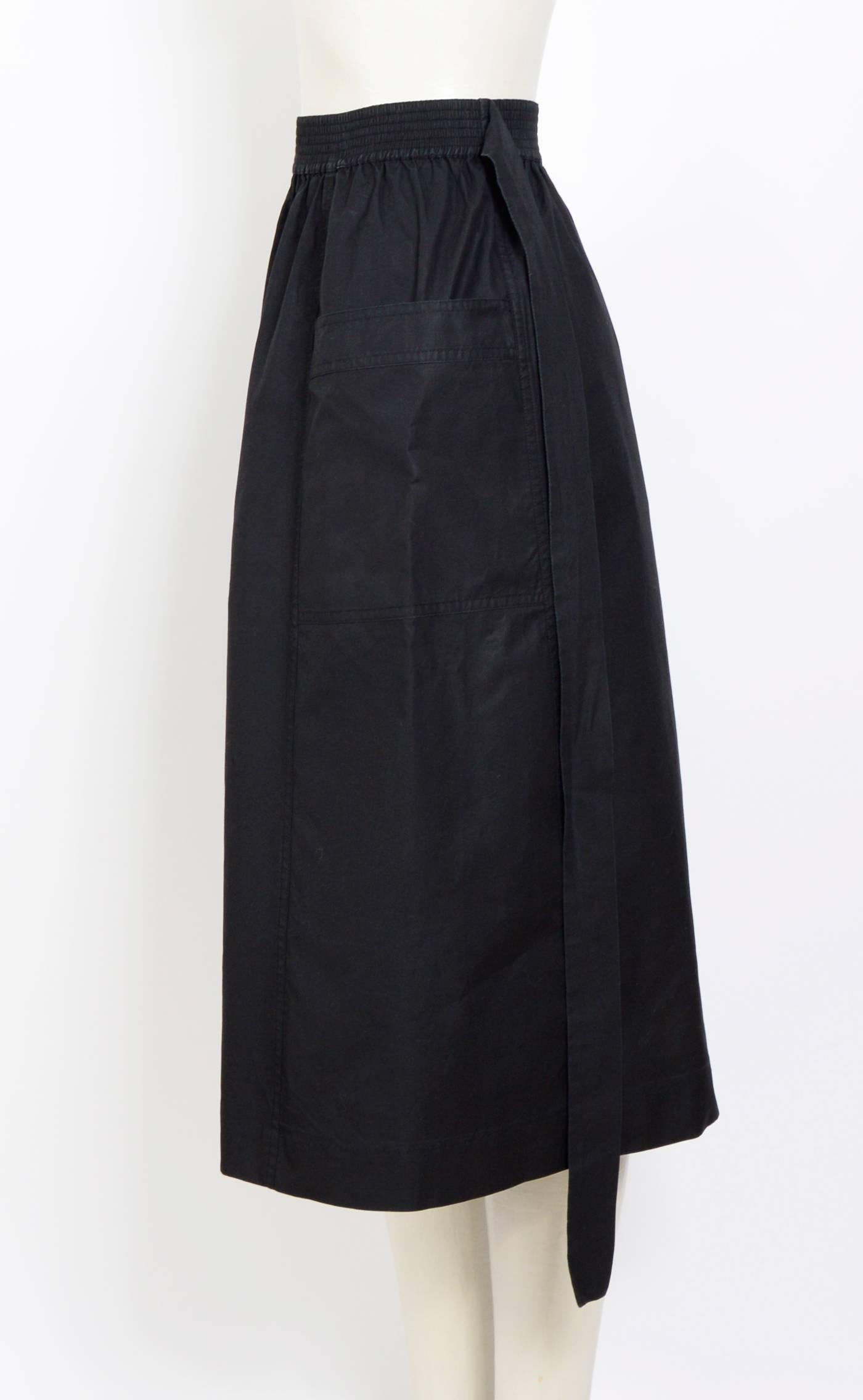Black Yves Saint Laurent cotton black skirt, 1970's