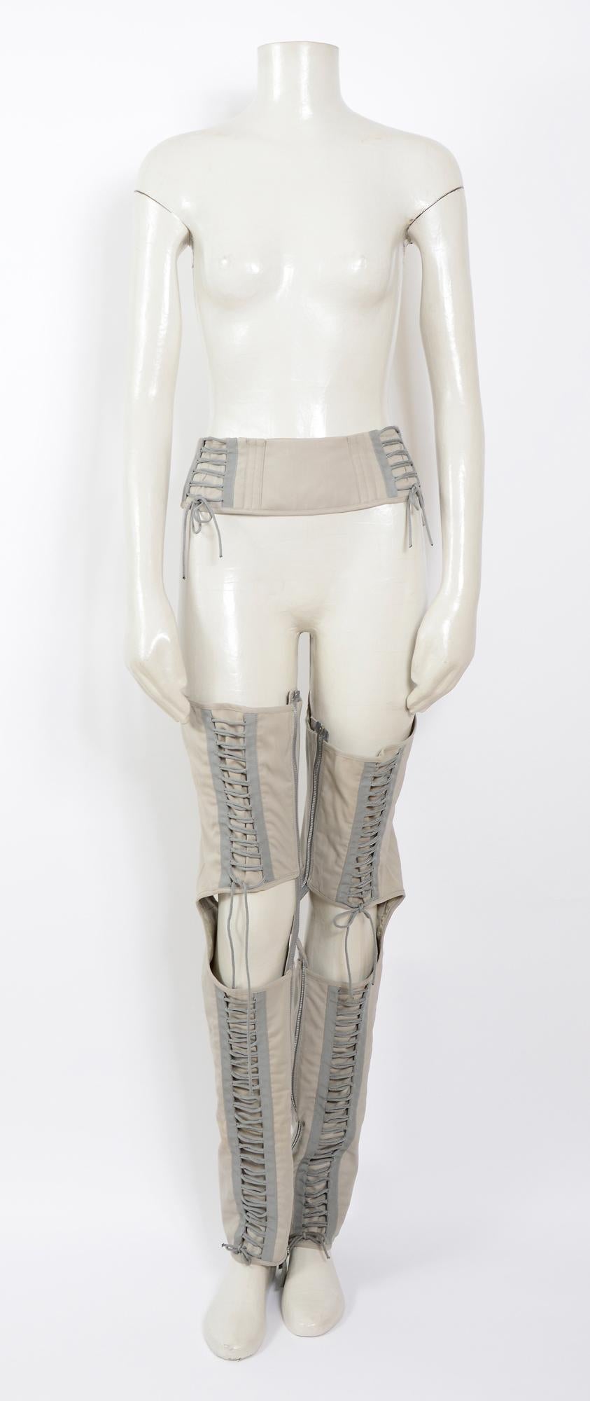 Helmut Lang Kaki Aviator Chaps 2003 collection. Size 48
