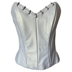 Thierry Mugler vintage - Corsé tipo bustier de piel de cordero metalizada -