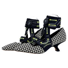 Dior 62-22 X Roger Vivier Houndstooth Kitten Heel Maryjane Pumps 36.5