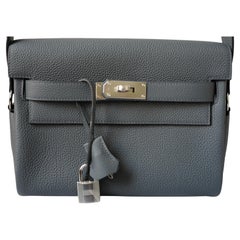 BNIB Hermès Kelly Messenger PM Veau Togo Bag Gris Misty Palladium Hardware K