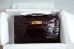 BNIB Hermes Kelly Pochette Bordeaux Mississippiens Alligator GHW G Stamp 2026
