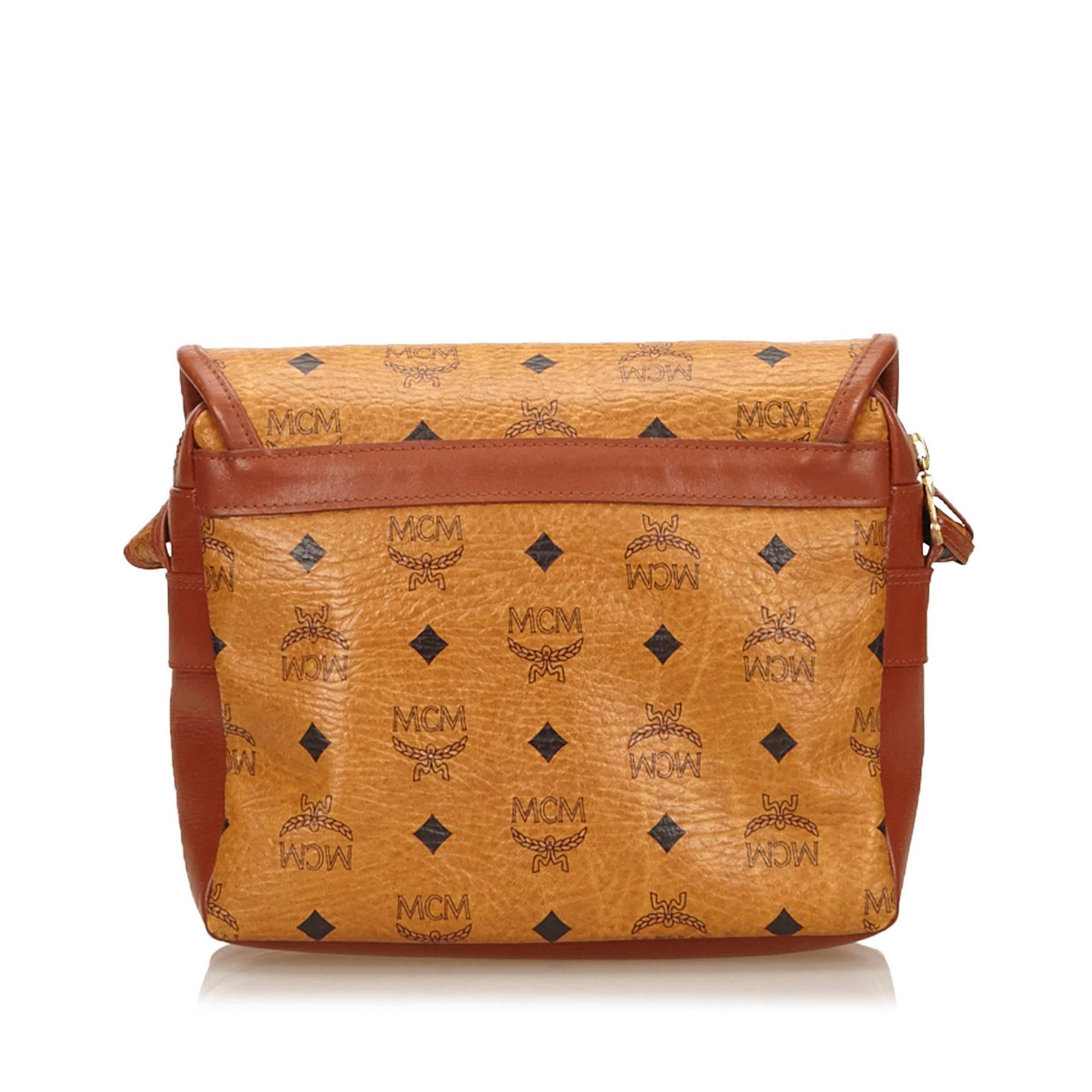 MCM Brown Leather Shoulder Bag 1