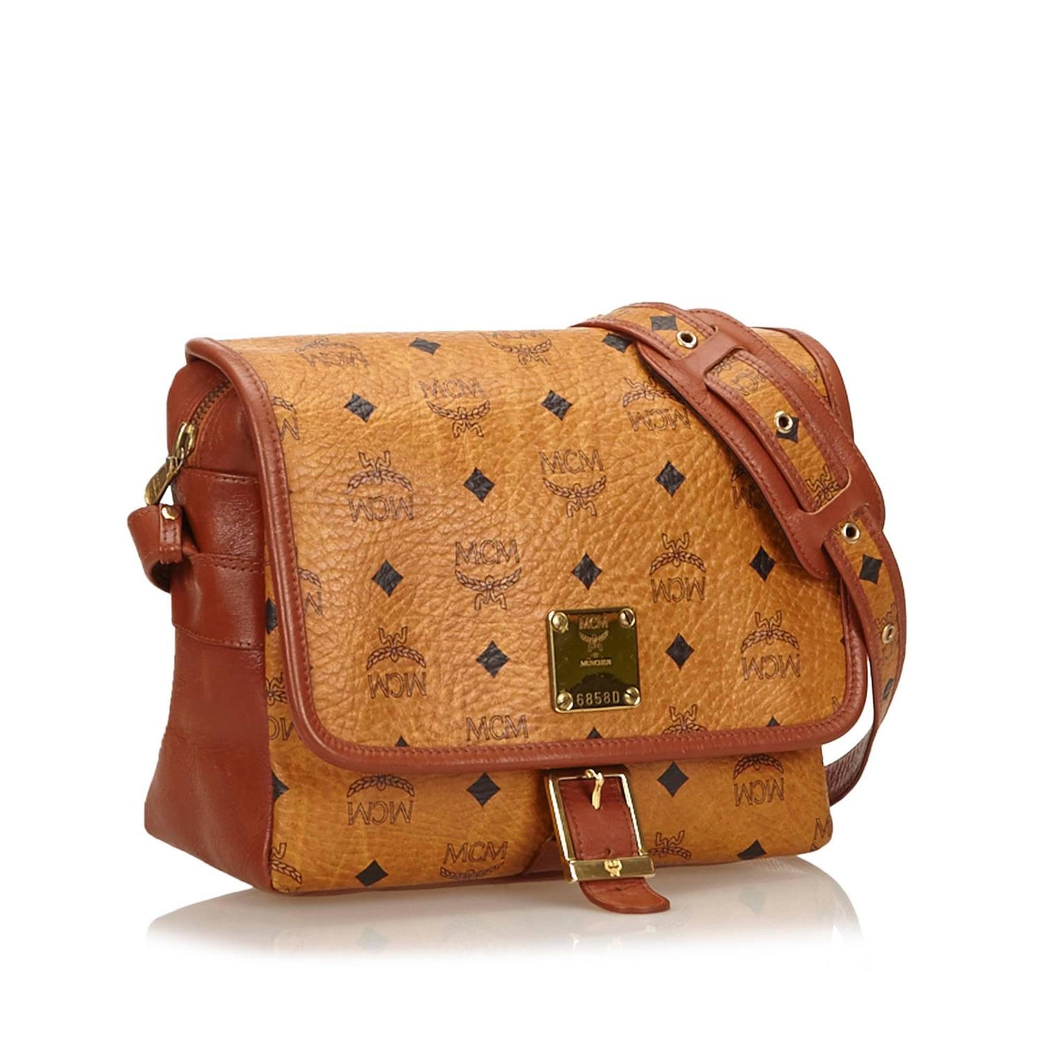 MCM Brown Leather Shoulder Bag at 1stdibs