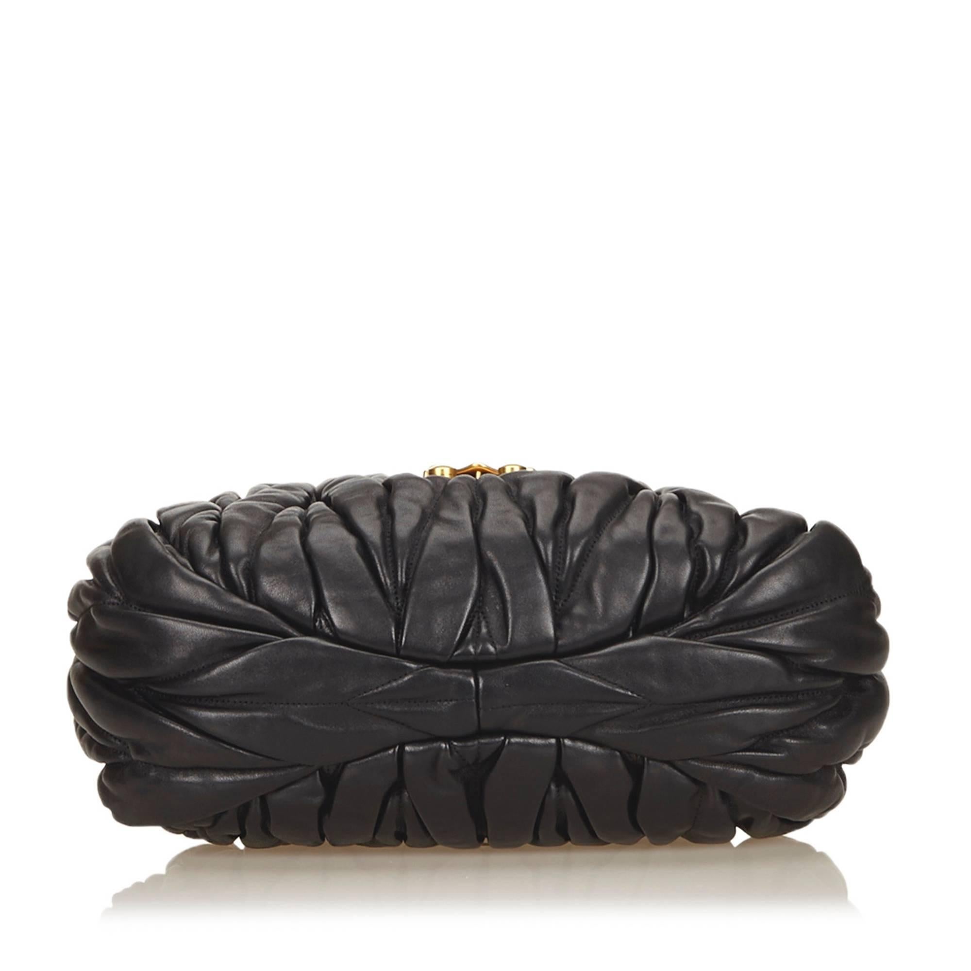 miu miu black leather handbag