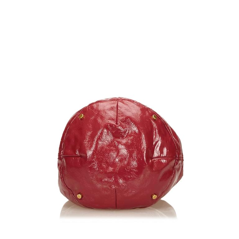 YSL Red Patent Leather Capri Hand Bag at 1stdibs