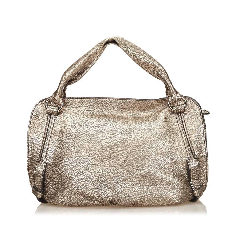 Celine Gold Metallic Leather Bittersweet Hand Bag For Sale at 1stdibs