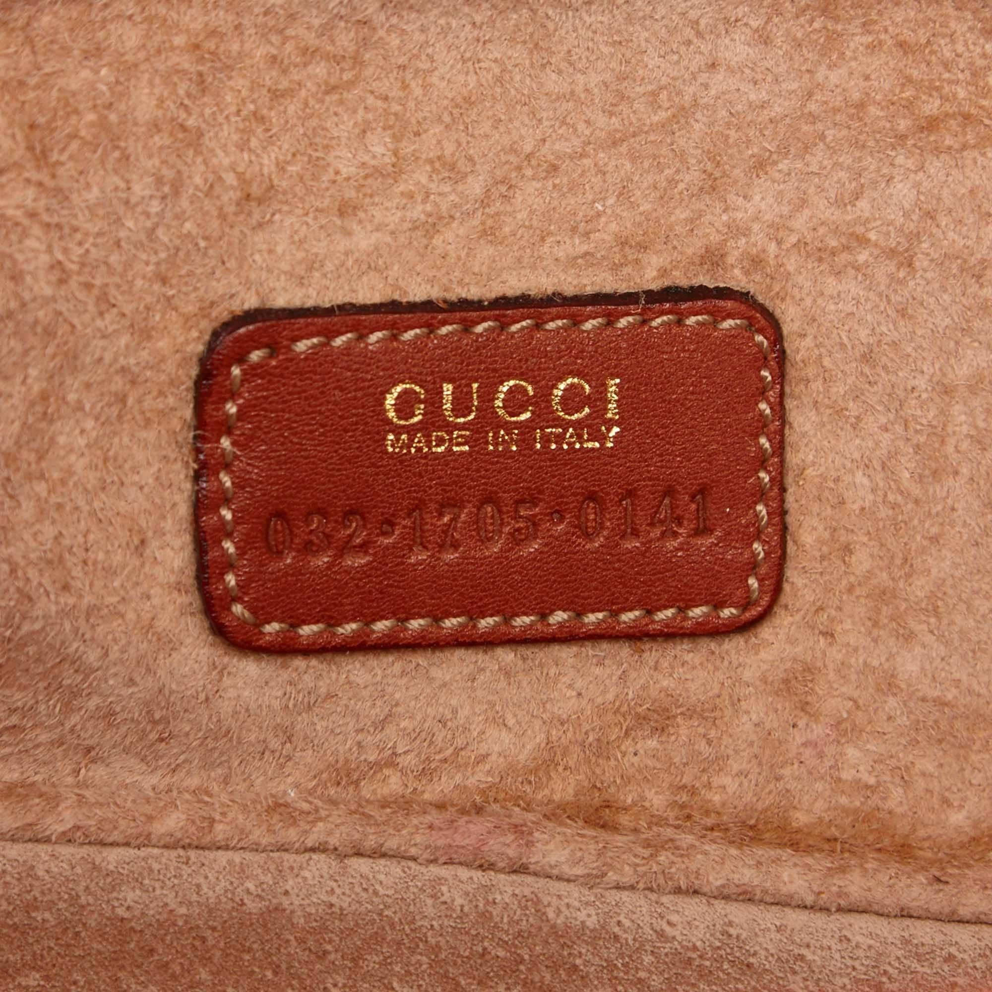 Gucci Brown Leather Horse Bit Vanity Bag 2