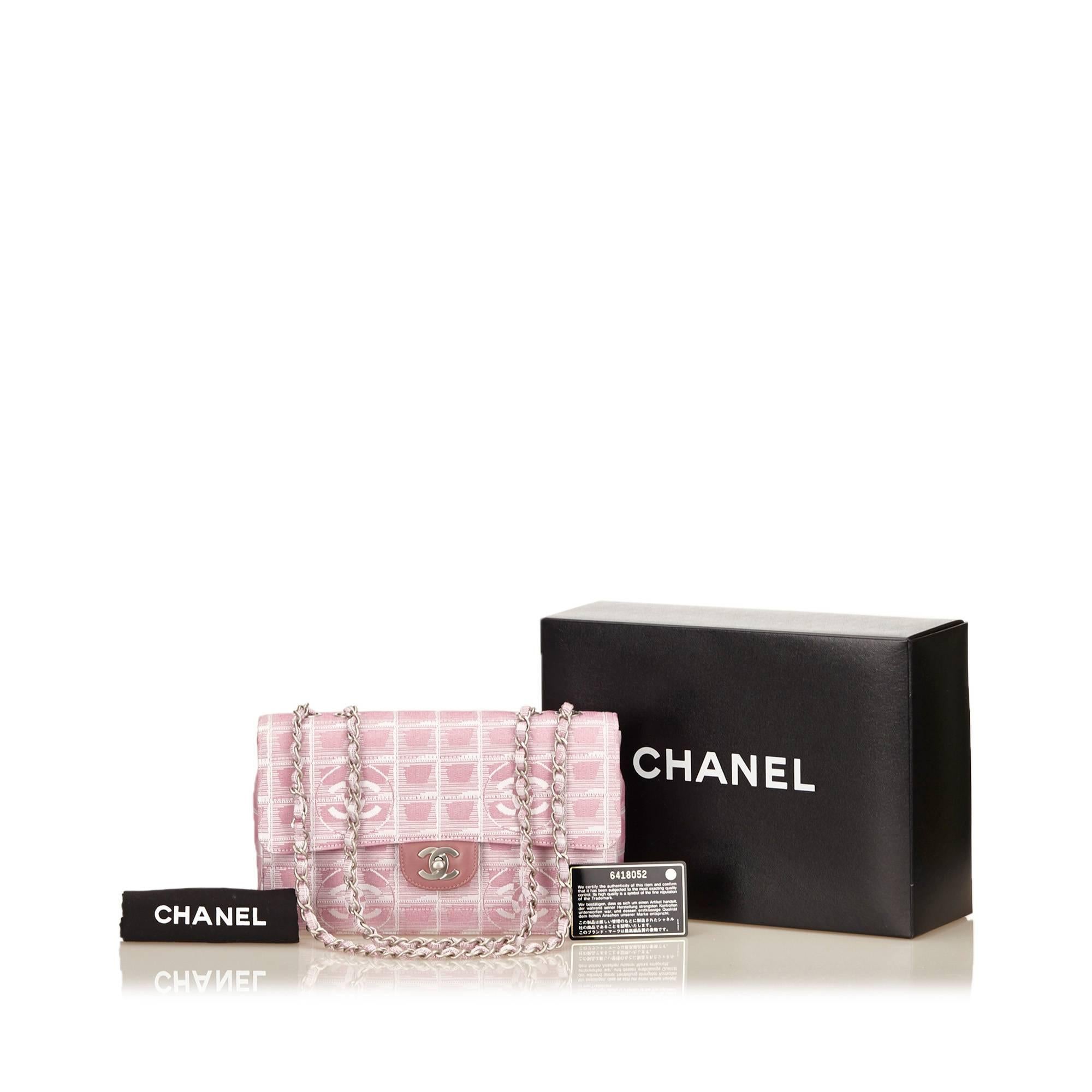 Chanel Pink New Travel Chain Flap Shoulder Bag 5
