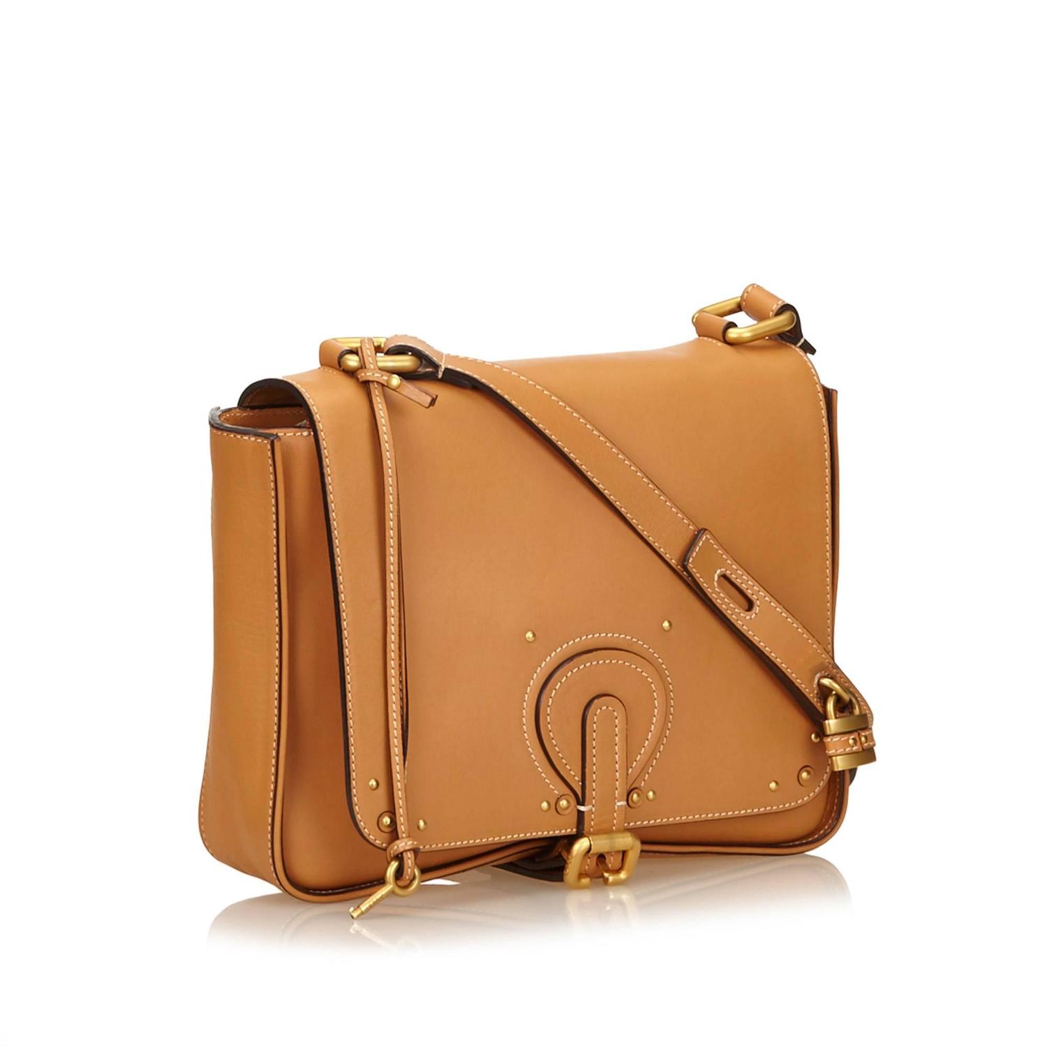 Chloe Brown Studded Leather Shoulder Bag at 1stdibs