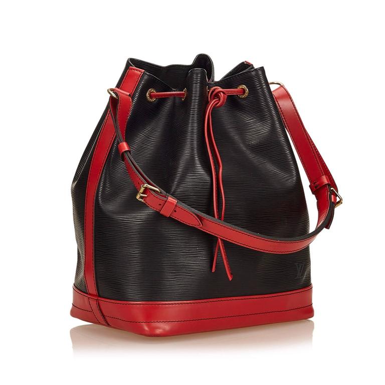 Louis Vuitton Black and Red Epi Bicolor Noe Shoulder Bag at 1stDibs