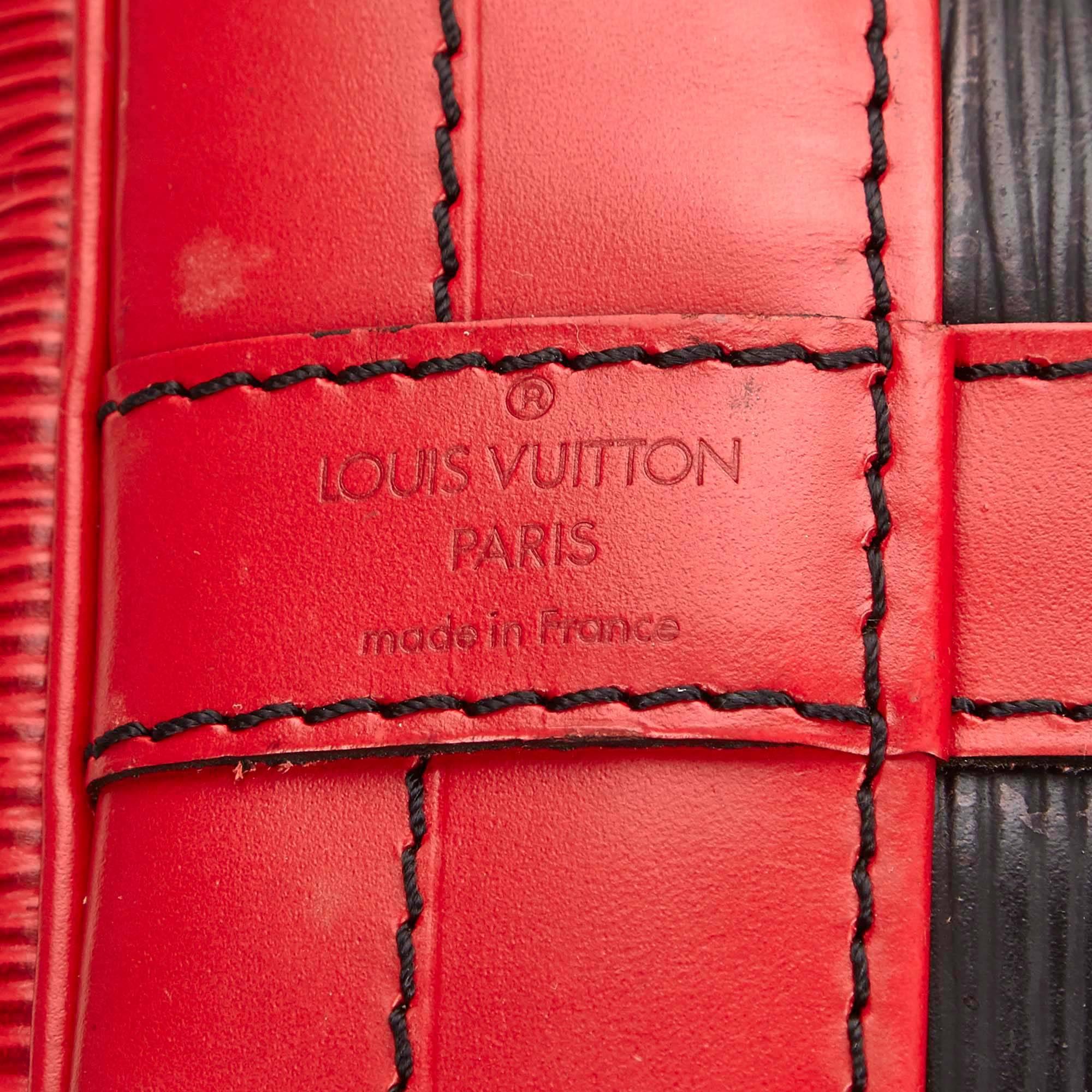 Louis Vuitton Black and Red Epi Bicolor Noe Shoulder Bag 2