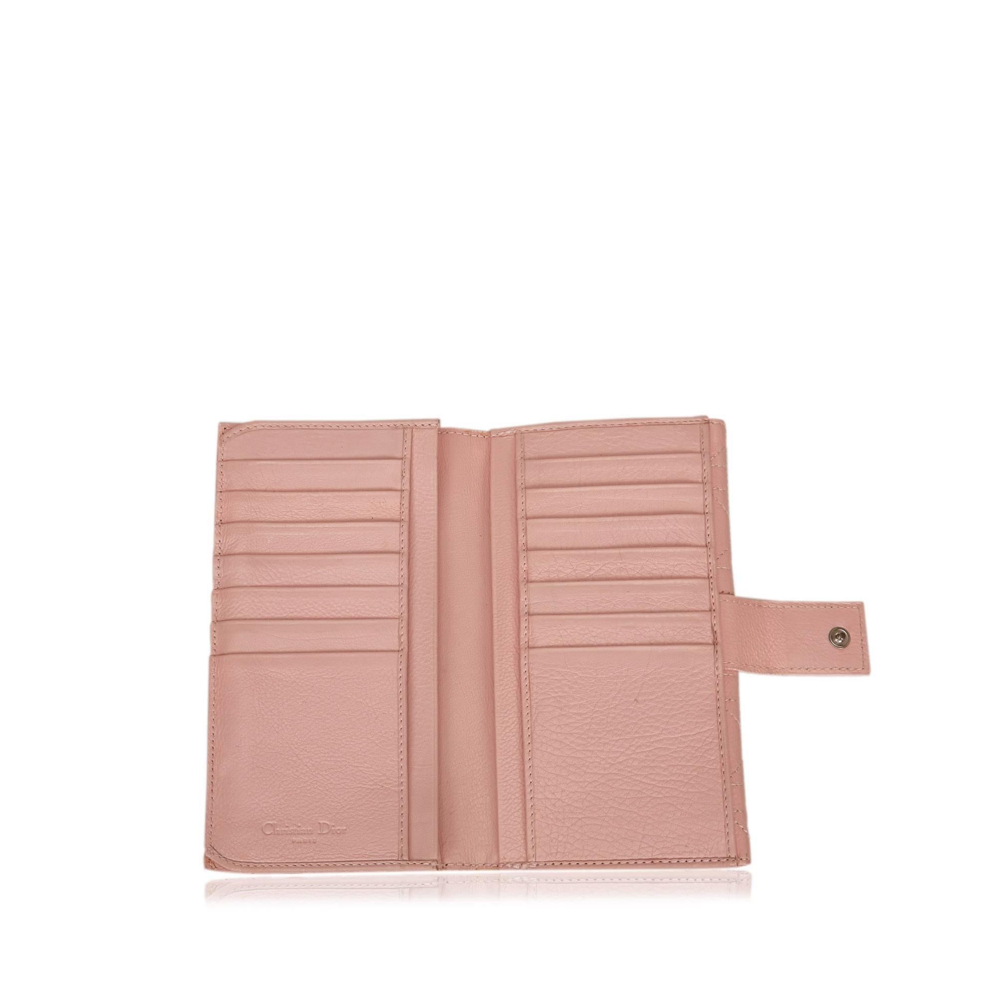 Women's Dior Pink Leather Cannage Wallet