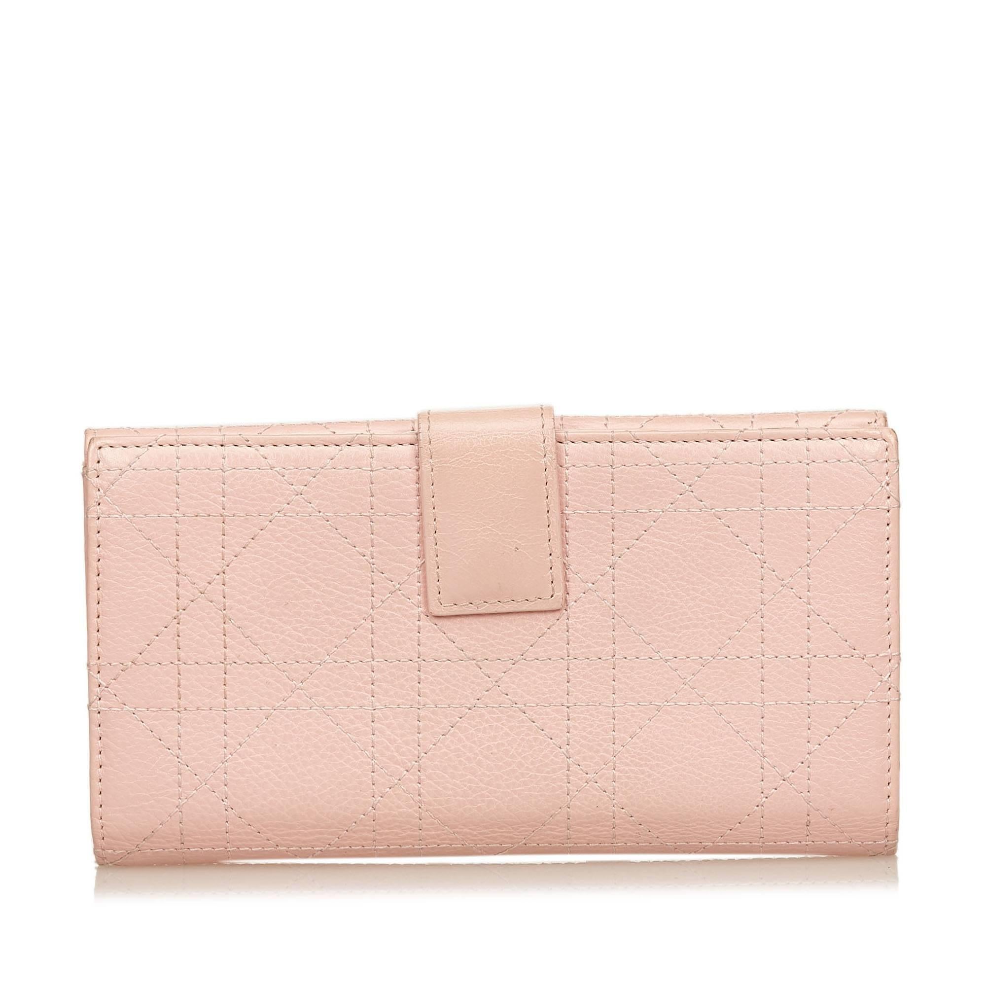 Dior Pink Leather Cannage Wallet 1