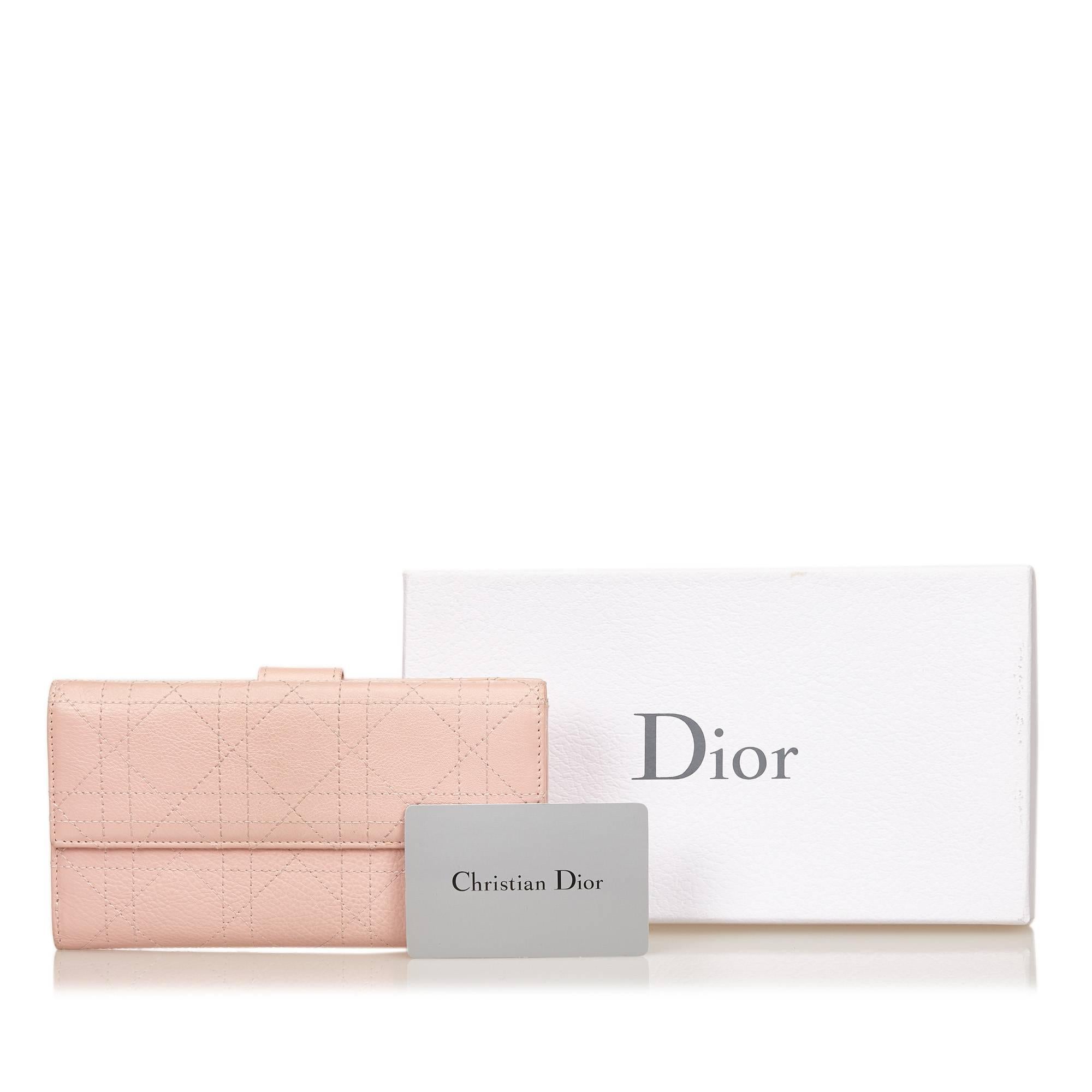 Dior Pink Leather Cannage Wallet 3