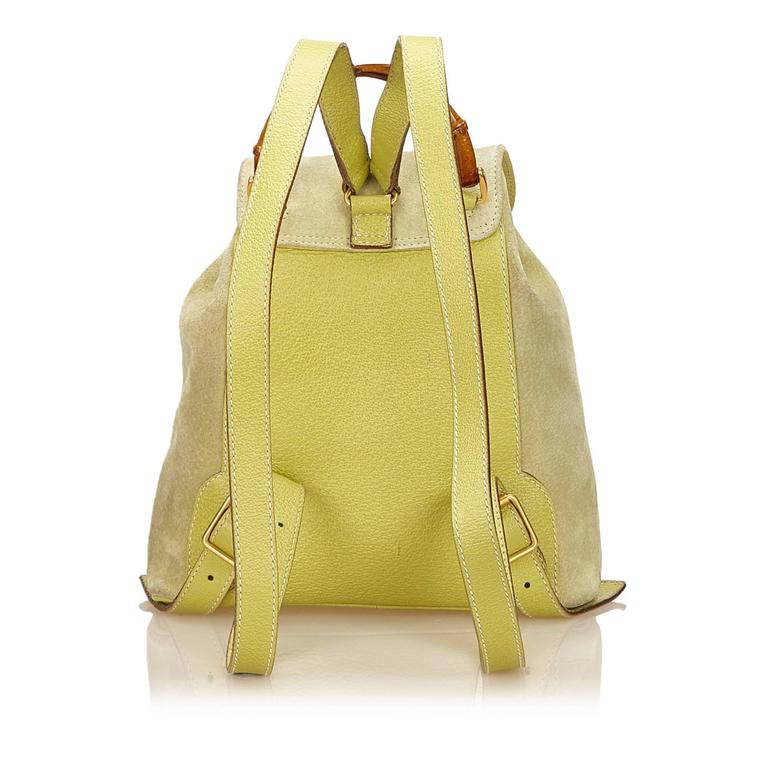 Gucci Green Bamboo Backpack For Sale at 1stdibs