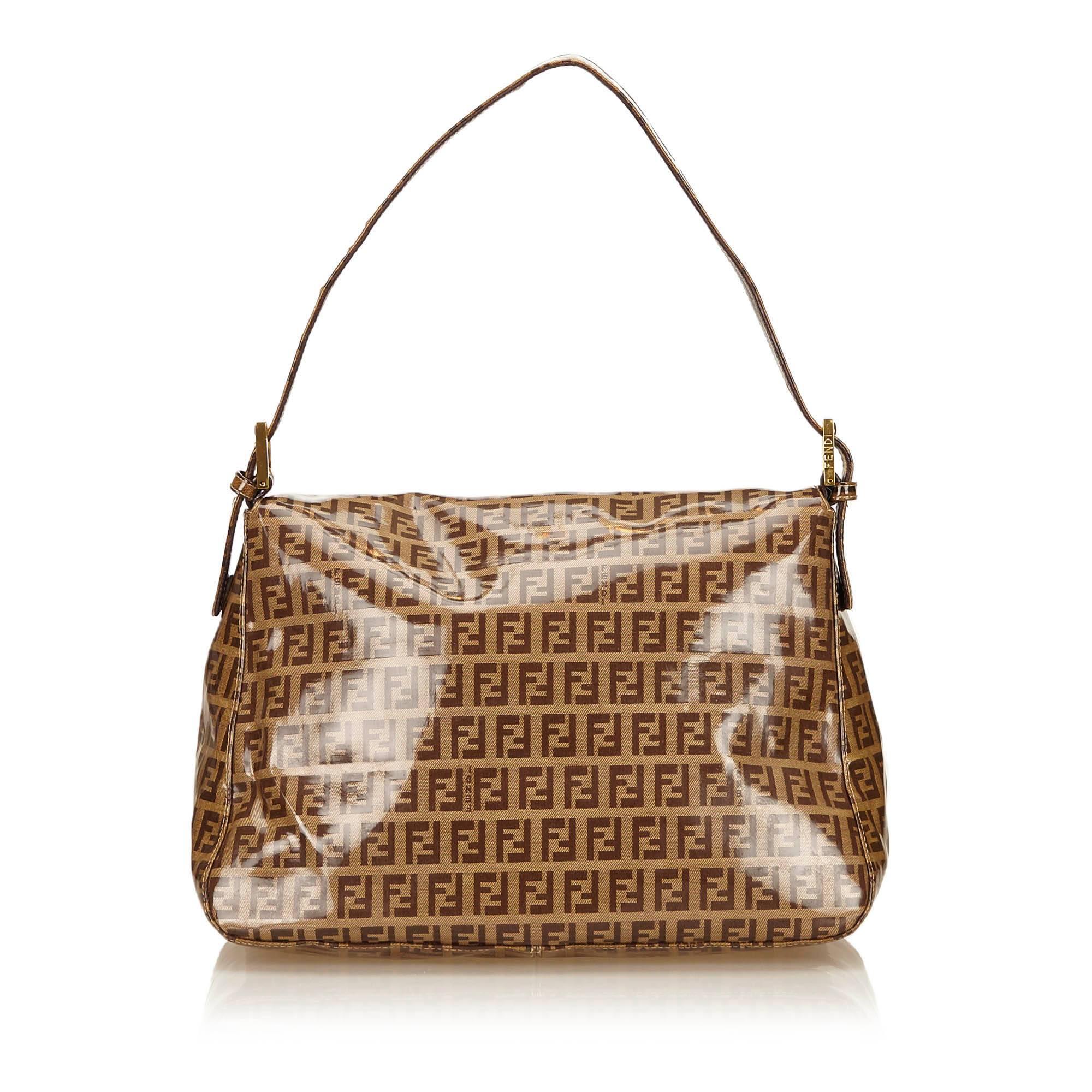 Fendi Brown PVC Zucchino Shoulder Bag at 1stDibs