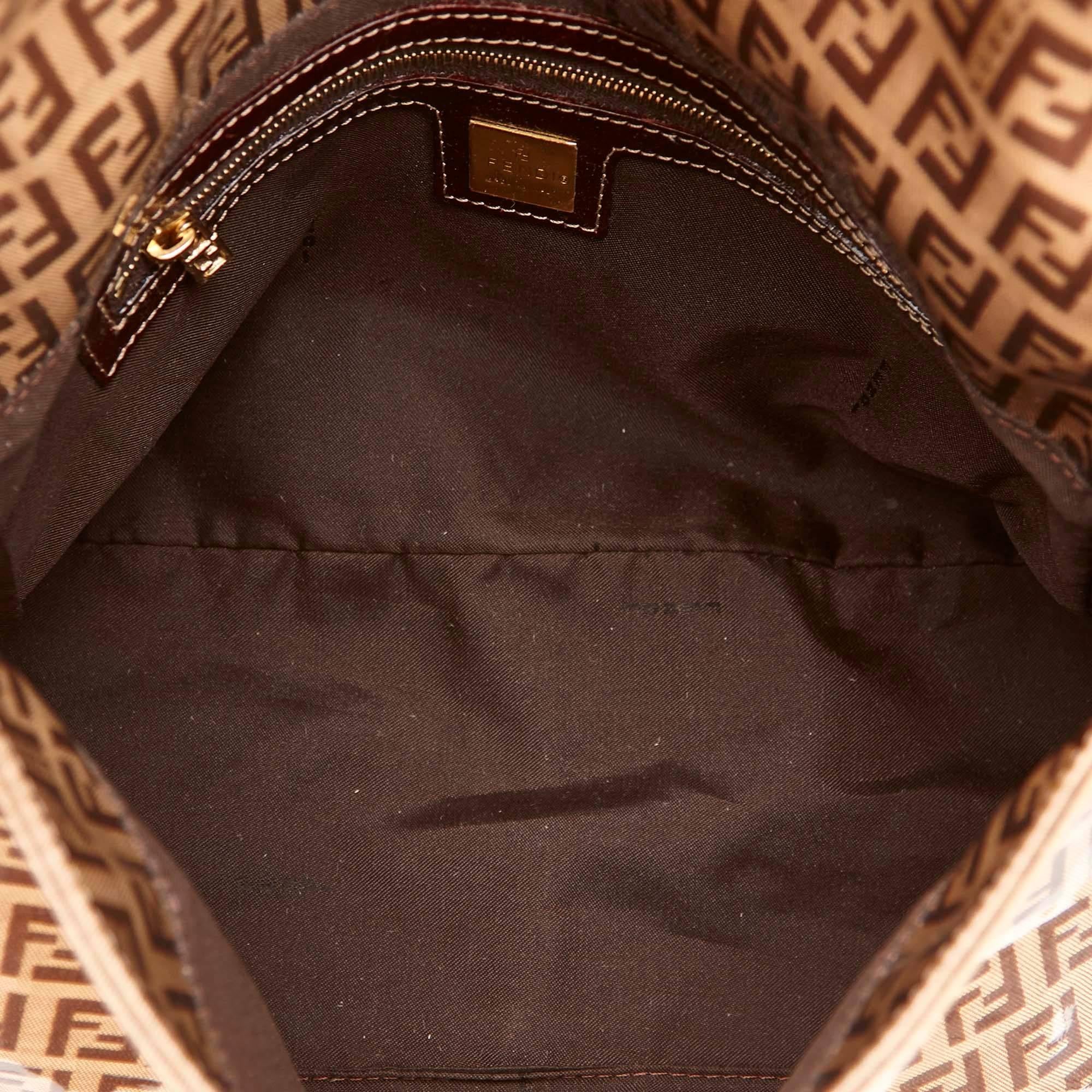 Fendi Brown PVC Zucchino Shoulder Bag 1