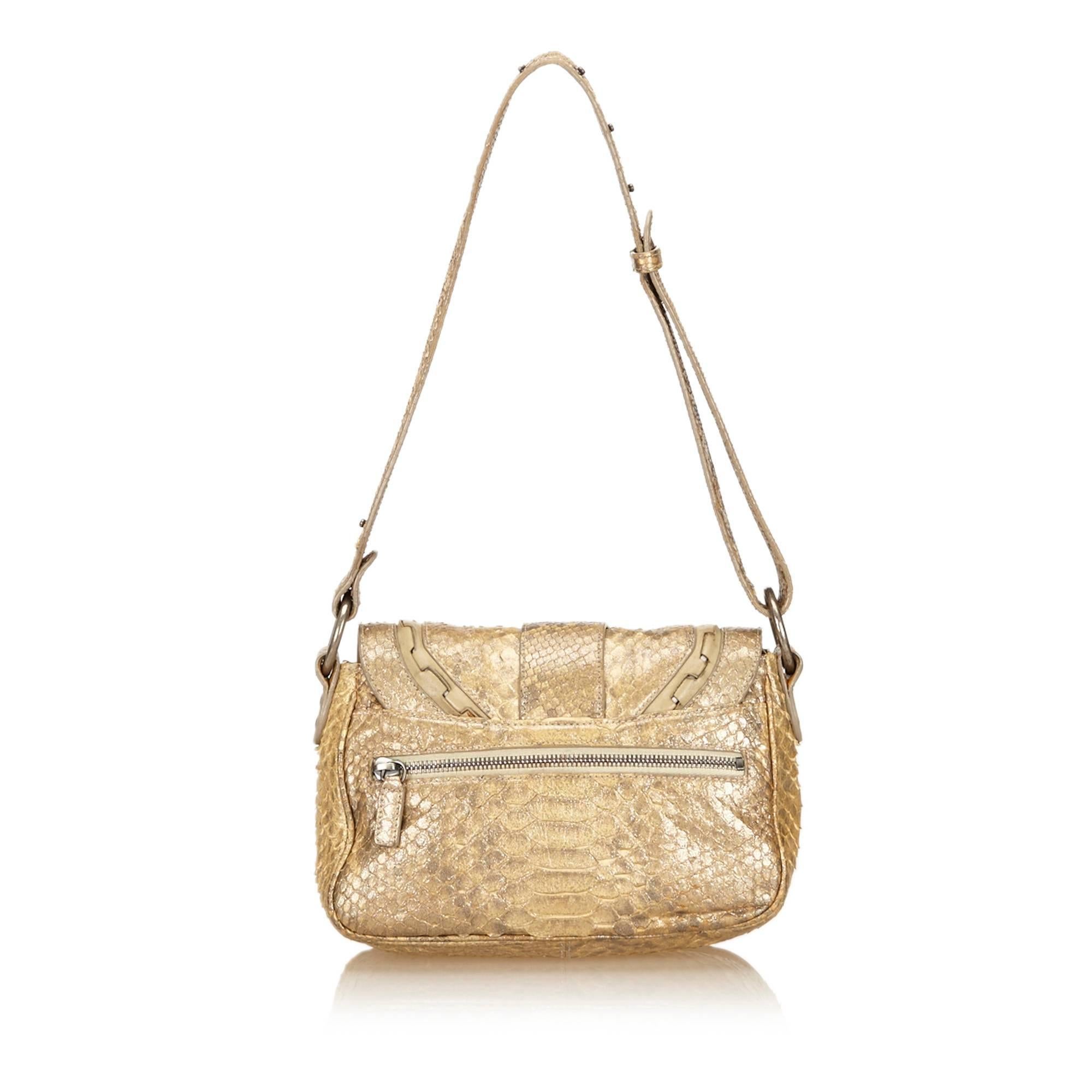 Dior Beige Python Shoulder Bag In Good Condition In Orlando, FL