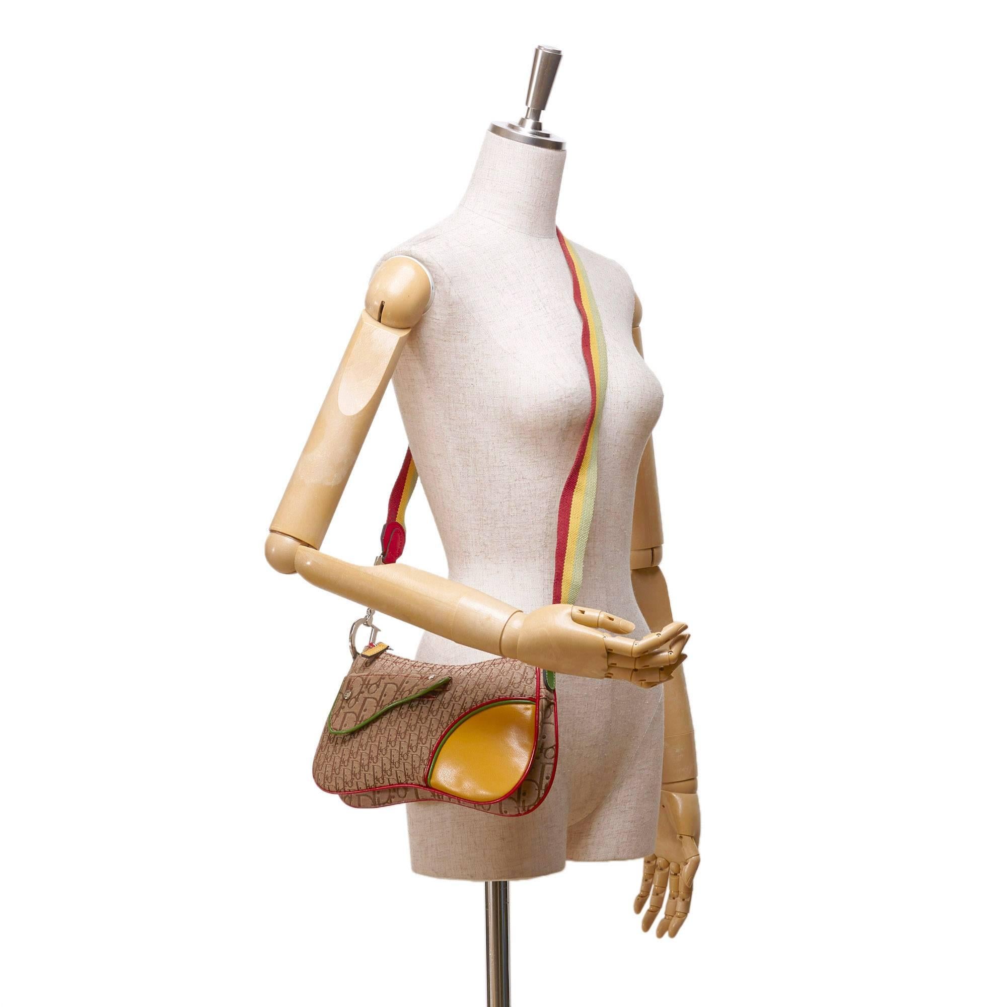Dior Brown Jacquard Diorissimo Rasta Shoulder Bag 3