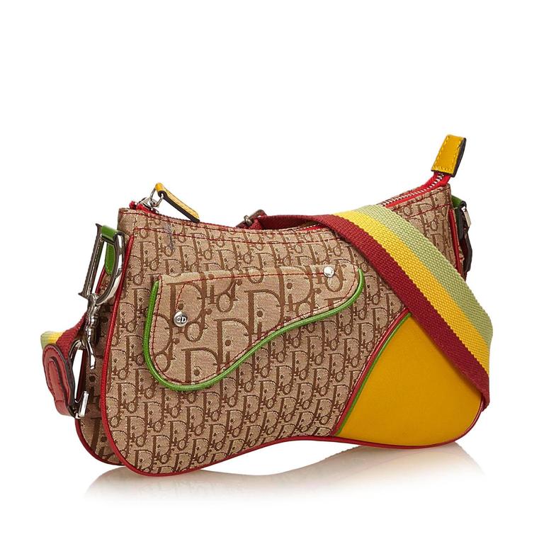 Dior Brown Jacquard Diorissimo Rasta Shoulder Bag at 1stDibs rasta