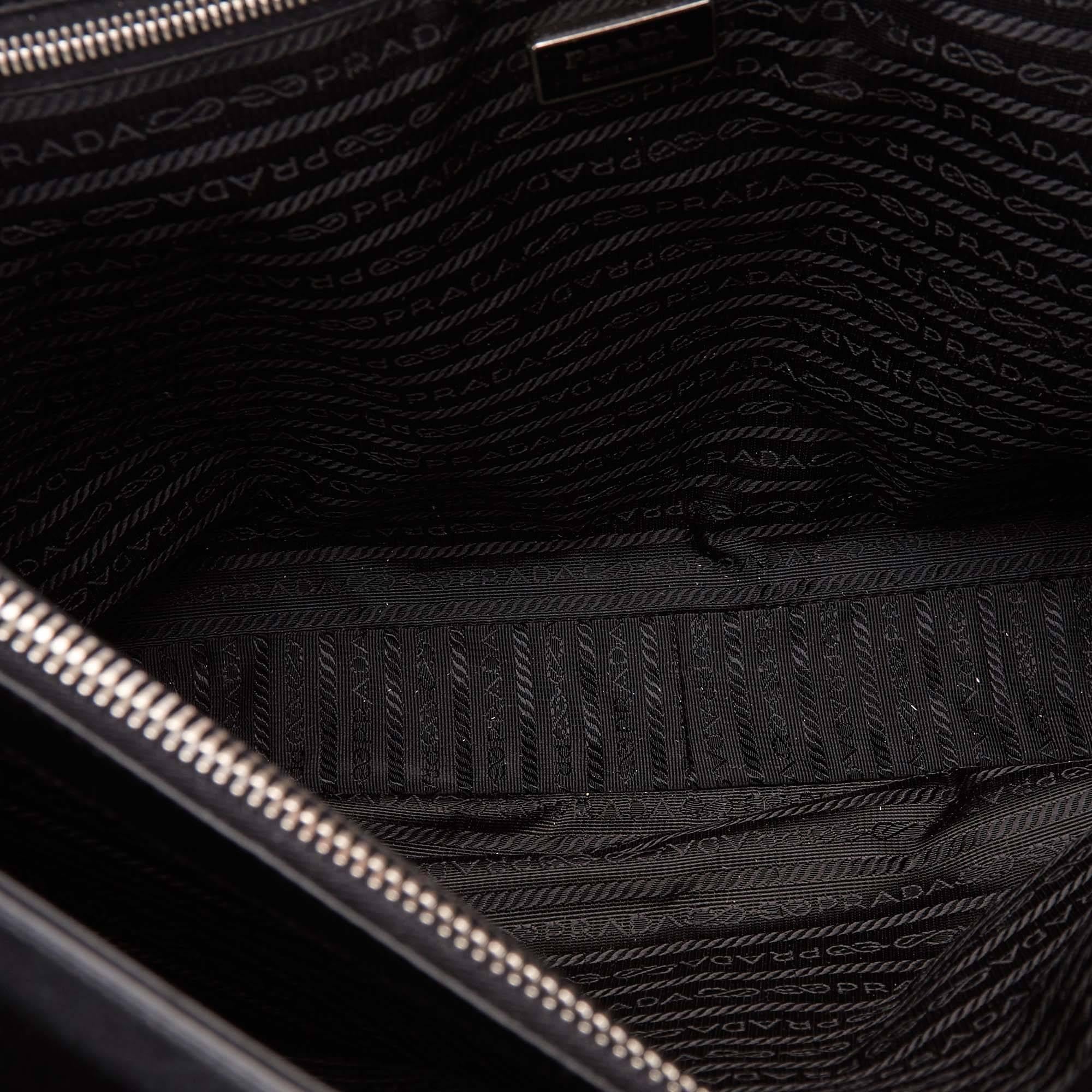 Prada Black Leather Briefcase 1