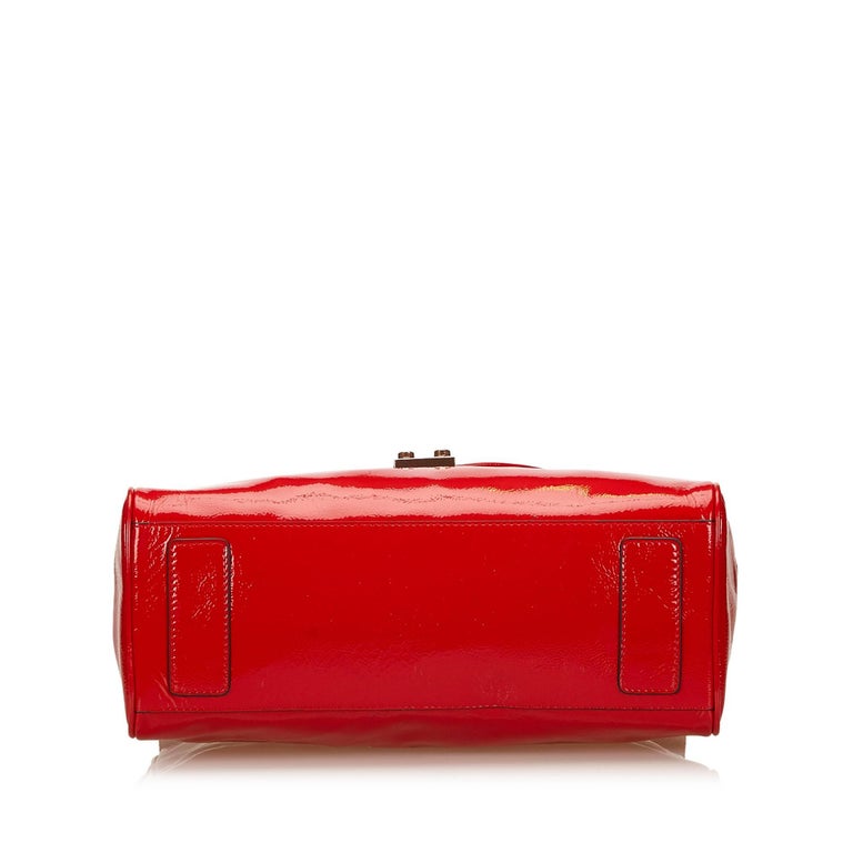 Mulberry Red 2 Way Patent Leather Handbag