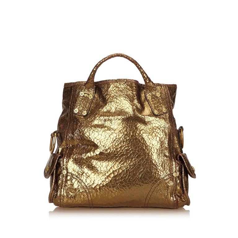 Mulberry Gold Leather Metallic Handbag For Sale at 1stdibs