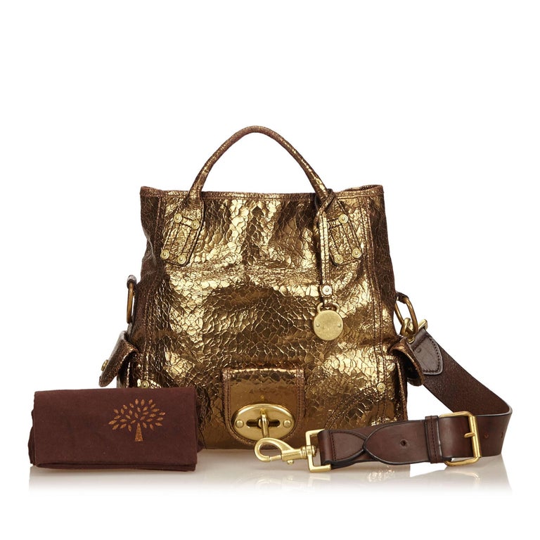 Mulberry Gold Leather Metallic Handbag For Sale at 1stdibs