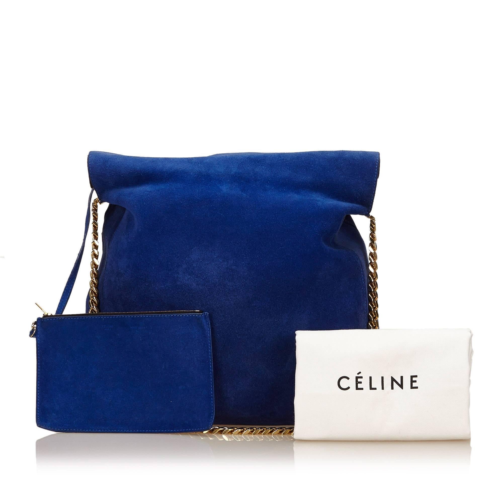 Celine Blue Suede Gourmette Bag 3