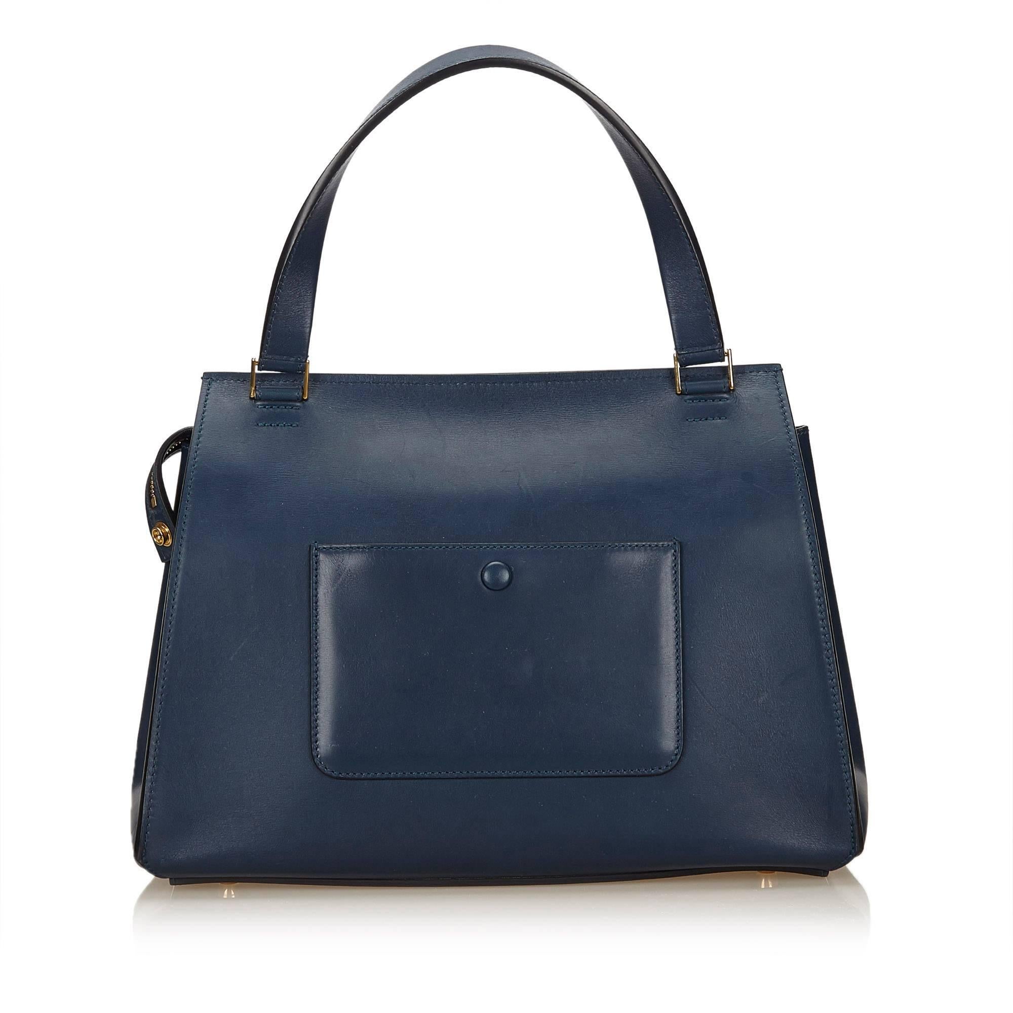 Black Celine Blue Large Edge Bag