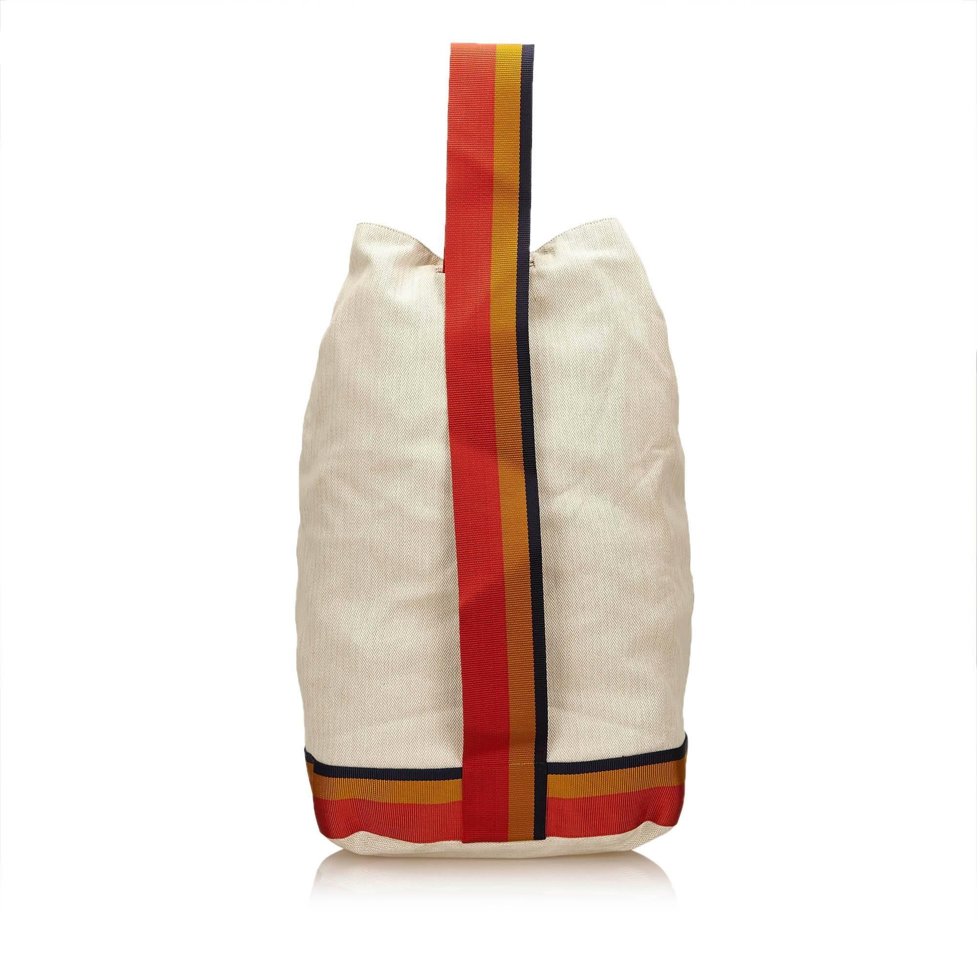 Hermes White Cavalier Sling Backpack In Good Condition In Orlando, FL
