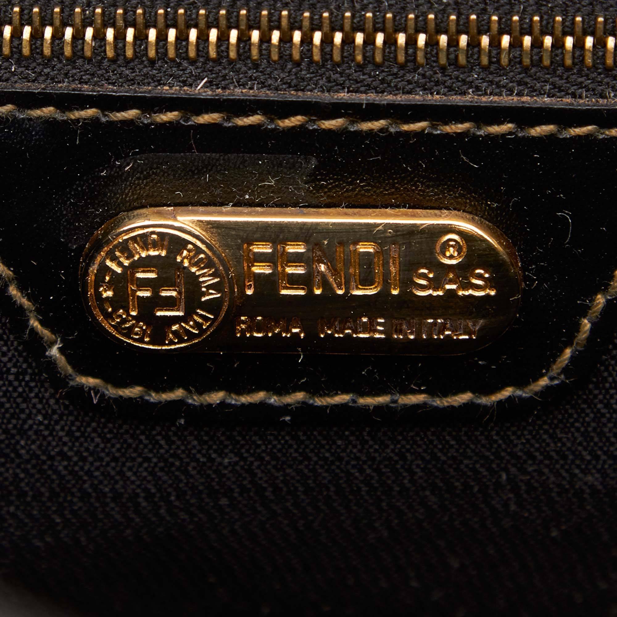 Fendi Brown Pequin Handbag 1