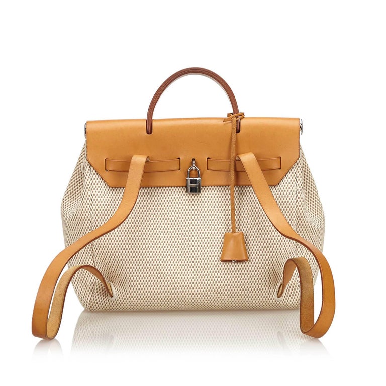 Hermes White Herbag Backpack For Sale at 1stdibs