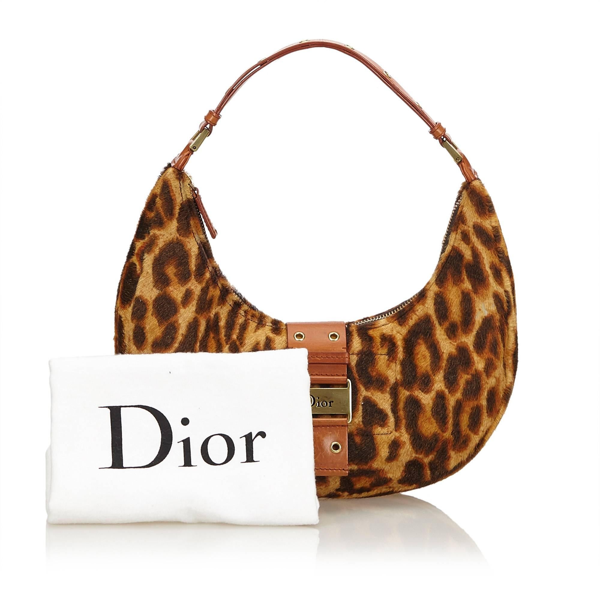 Dior	Leopard Print Fur Handbag 5