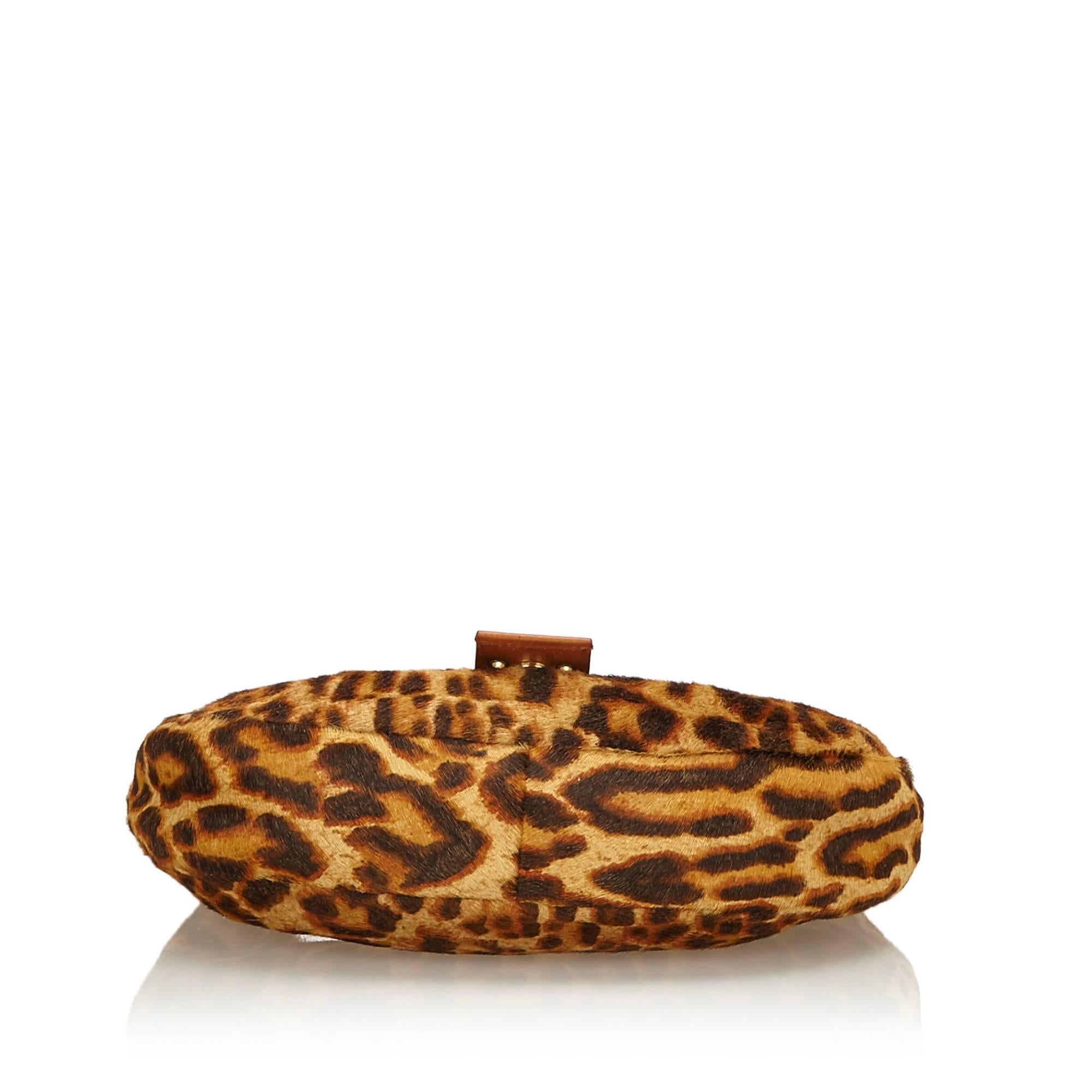 Dior	Leopard Print Fur Handbag In Good Condition In Orlando, FL