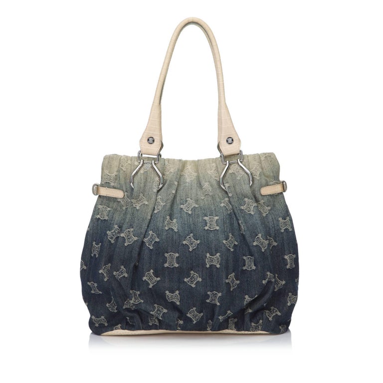 Celine Denim Macadam Shoulder Bag For Sale at 1stdibs