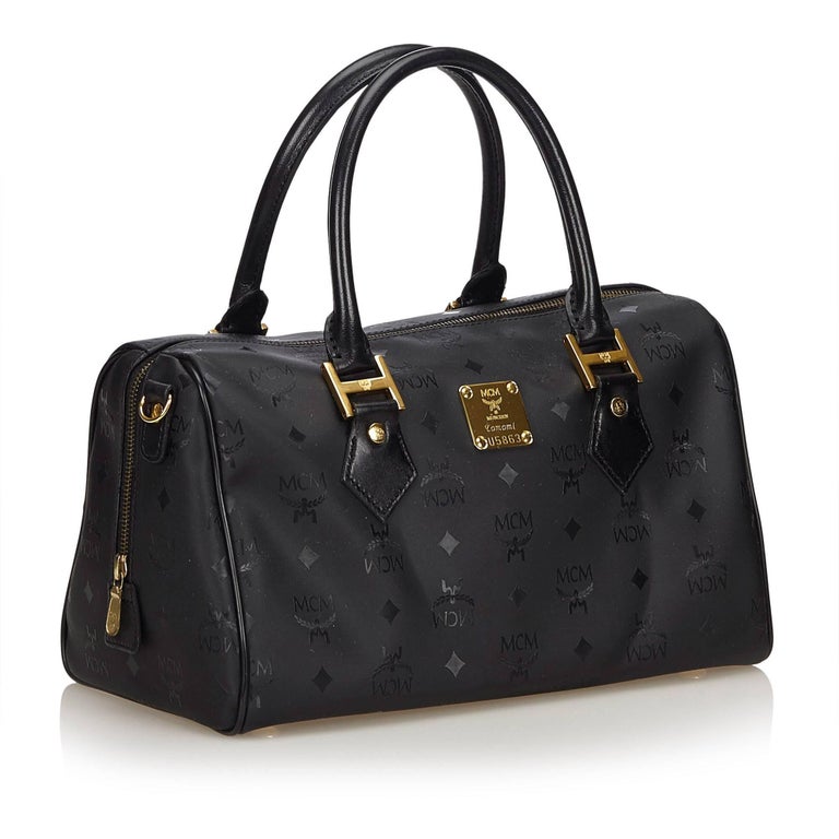 MCM Black Visetos Boston Bag at 1stdibs