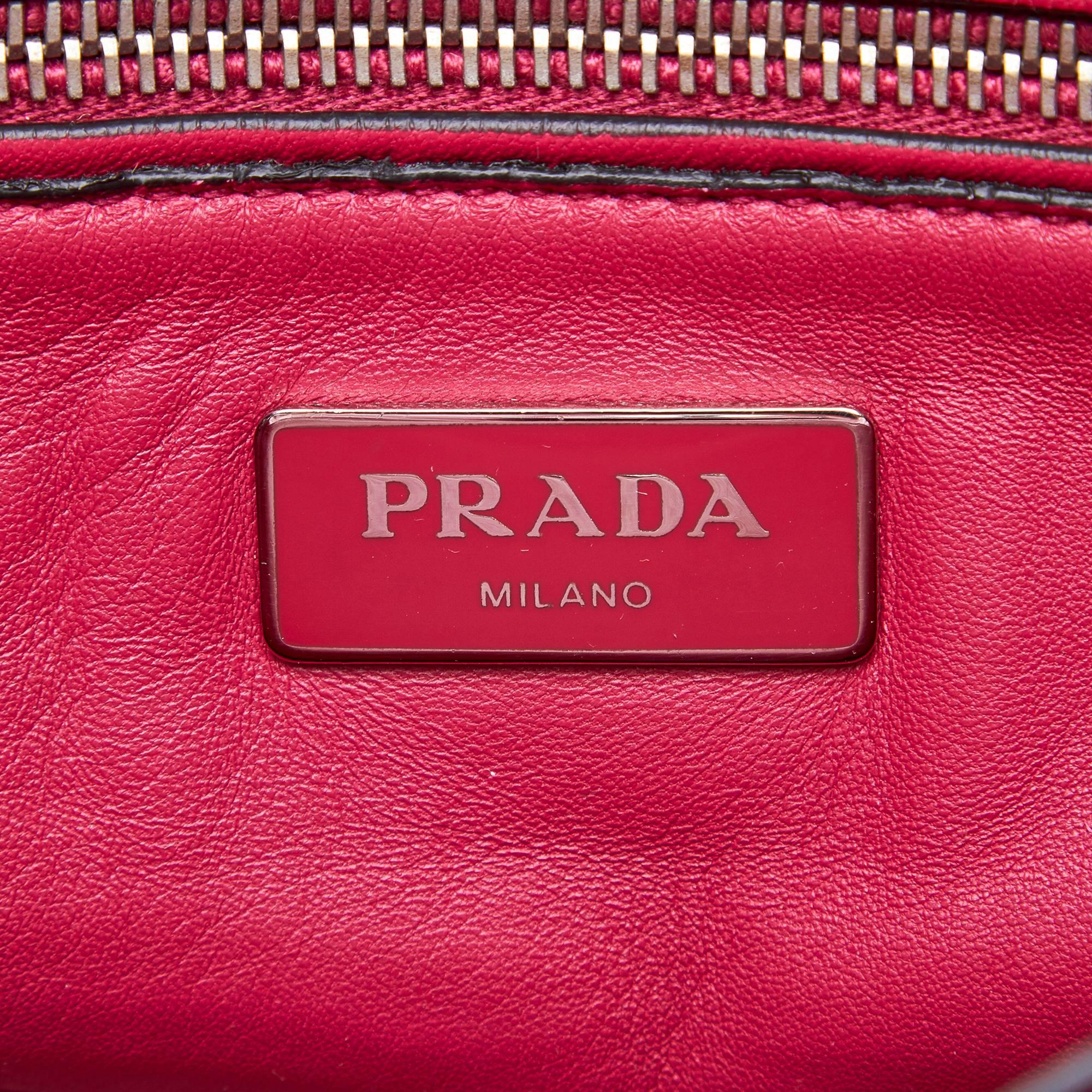 Prada Pink Suede Twin Pocket Tote For Sale 1