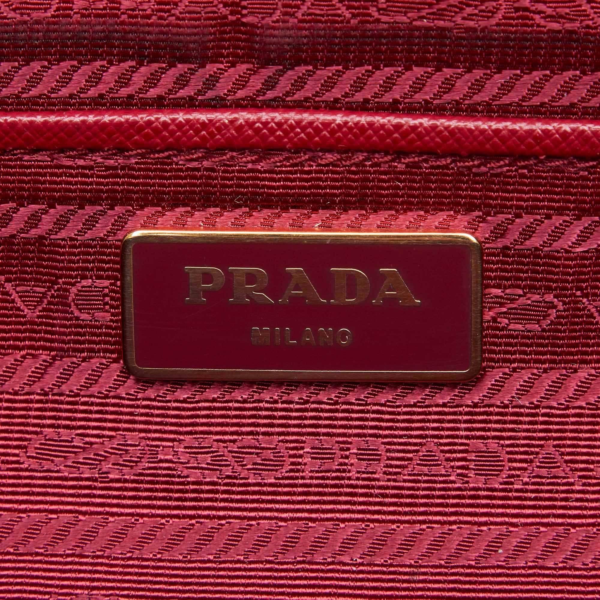 Prada Red Leather Handbag 1