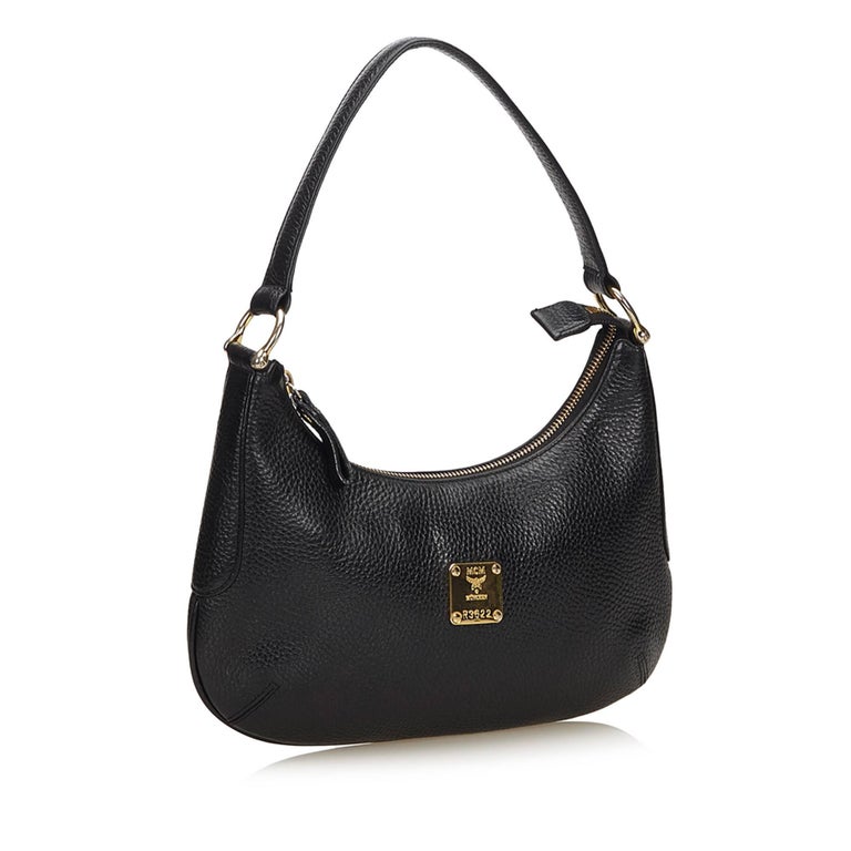 MCM Black Leather Shoulder Bag at 1stdibs