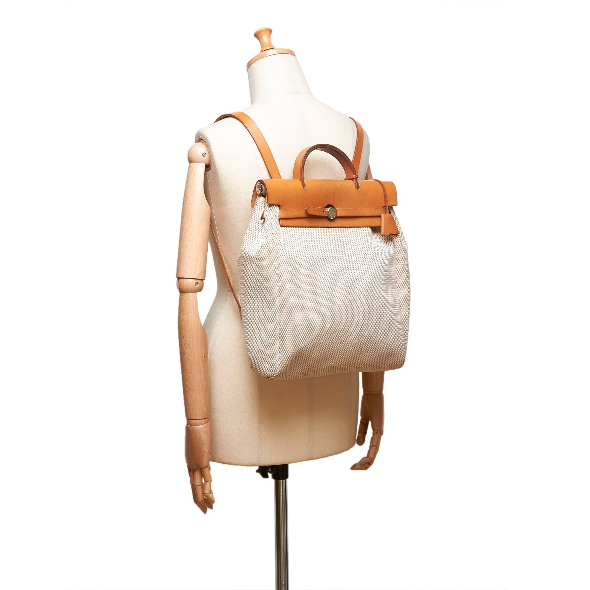 Hermes White x Brown Herbag Backpack 3
